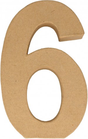 Chiffre 6 papier mâché 15 cm - Artemio