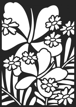 Pochoir fleurs 21x29,7 cm - Artemio