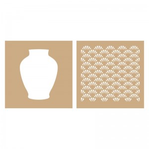 2 pochoirs kraft vase 20x20cm - Artemio