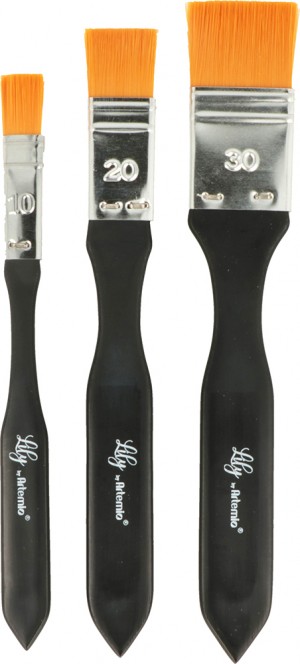 3 pinceaux plats synthétiques- Artemio