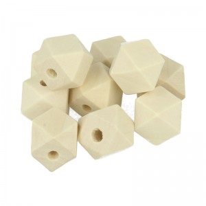 10 perles polygonale bois 15 mm - Artemio