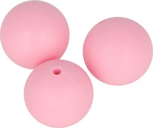 3 perles roses 15 mm silicone - Artemio