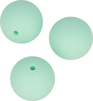 3 perles vert d'eau 15 mm silicone - Artemio