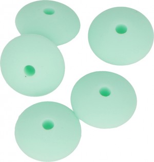 5 perles vert d'eau 12x7 mm silicone - Artemio