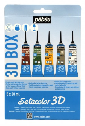 Peintures 3D textile - 5x20 ml - Setacolor - Pébéo