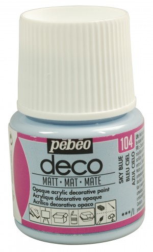 Peinture bleu ciel - acrylique mat - opaque - 45 ml - déco - Pébéo