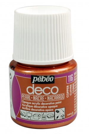 Peinture cuivre - acrylique nacre - opaque - 45 ml - déco - Pébéo