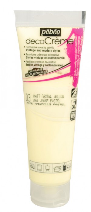 Peinture jaune pastel - acrylique mat - 120 ml - Pébéo