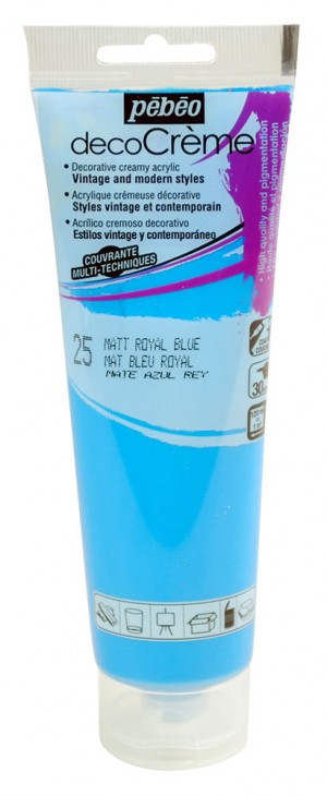 Peinture bleu roy - acrylique mat - 120 ml - Pébéo