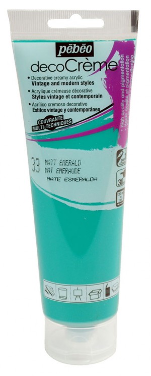 Peinture émeraude - acrylique mat - 120 ml - Pébéo