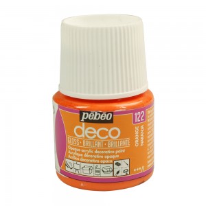 Peinture orange  - acrylique brillante - 45 ml - Pébéo