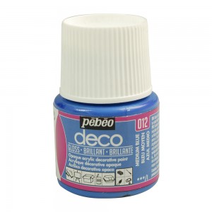 Peinture bleu moyen  - acrylique brillante - 45 ml - Pébéo