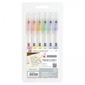 6 feutres clean color dot single pastel - Zig