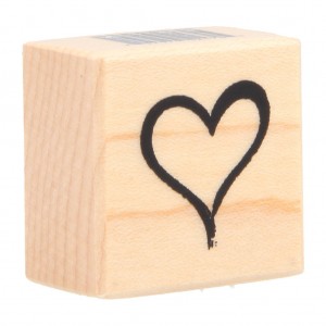 Tampon cœur 31x31 mm - bois - Artemio