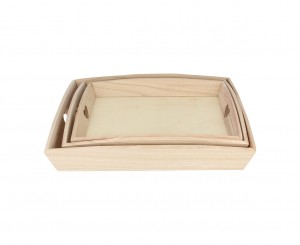 Set 3 plateaux rectangulaires bois - Artemio