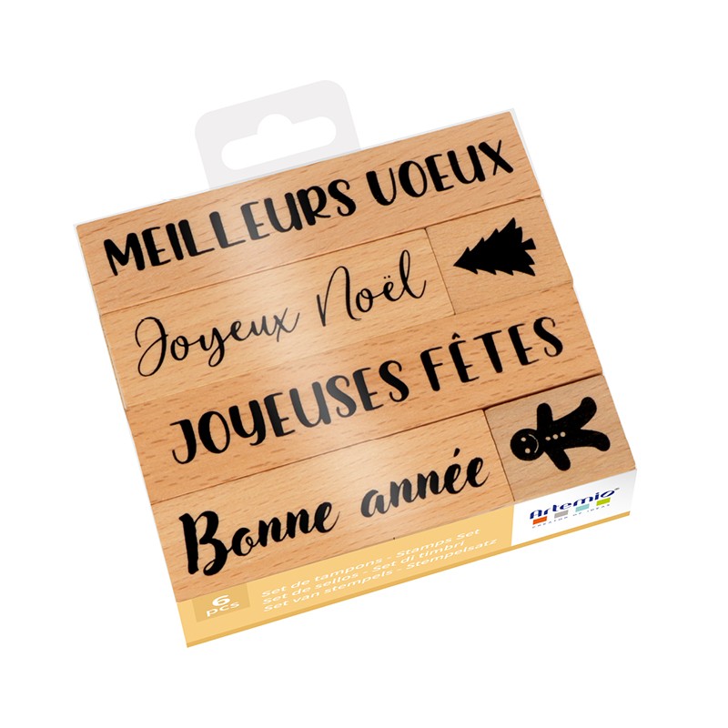 Stempels Kerst in hout - Artemio