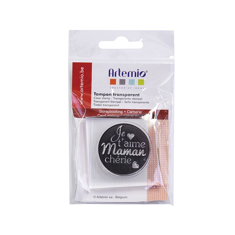 Transparante stempel mama en blok - 4x4 cm - Artemio