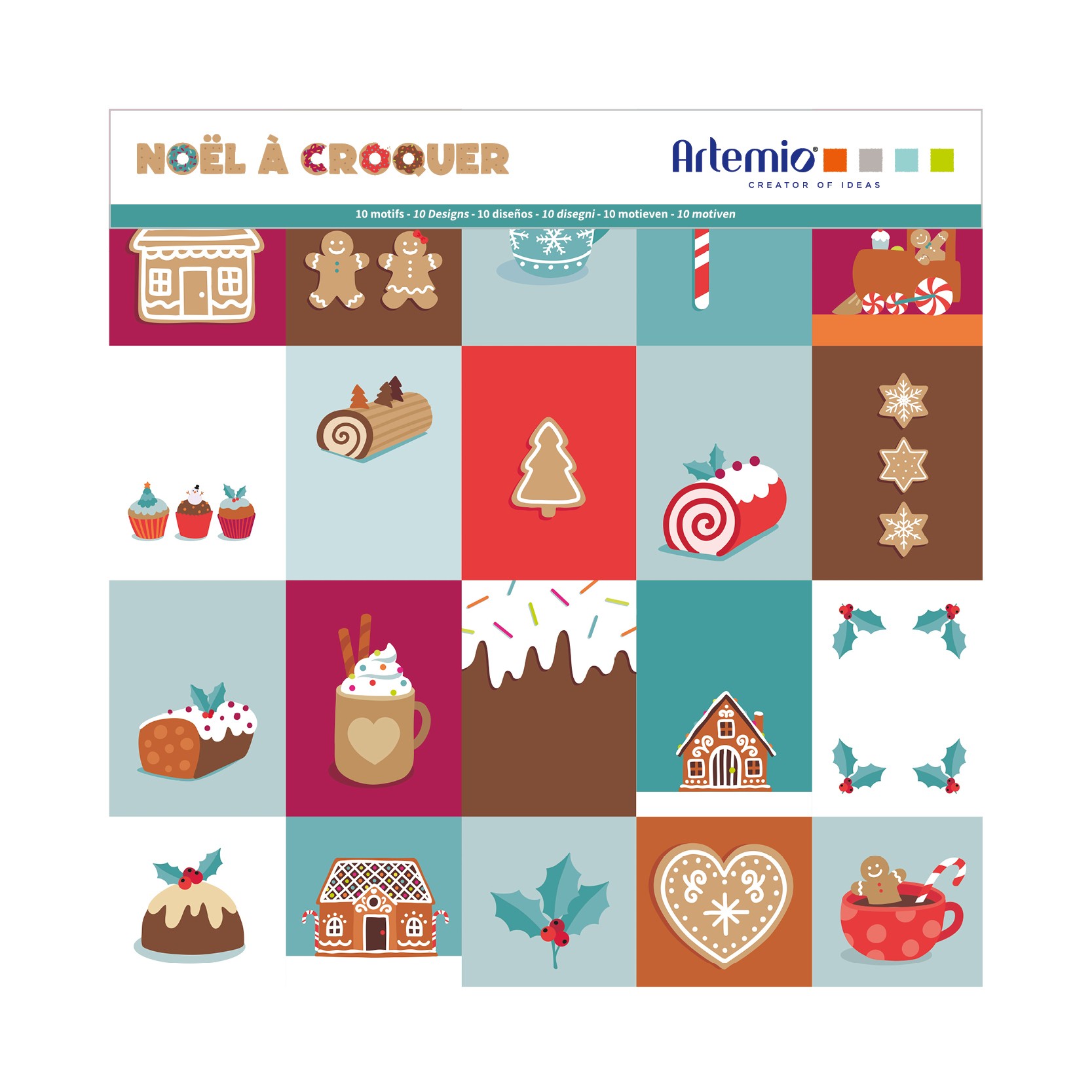 Blok 10 vellen Noël à croquer 30x30 cm - Artemio