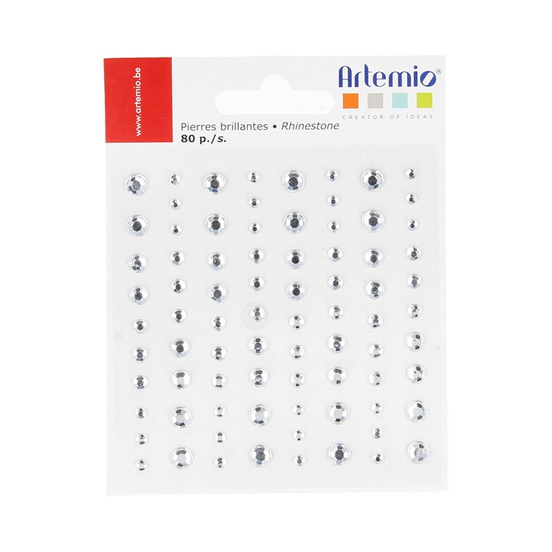 80 stras zilver stickers - Artemio
