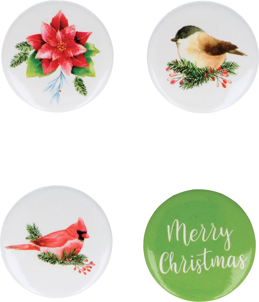 4 knoppen metaal Xmas berries - Artemio