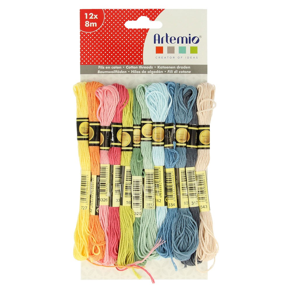 12 katoenen draden pastel 8 m - Artemio