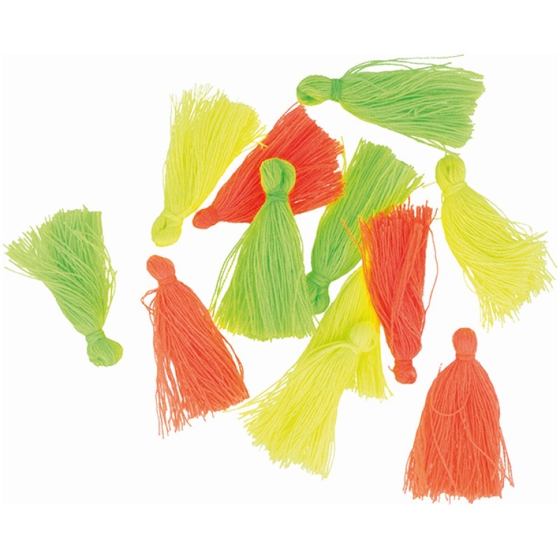 12 fluorescerende kwastjes 3,5 cm - Artemio