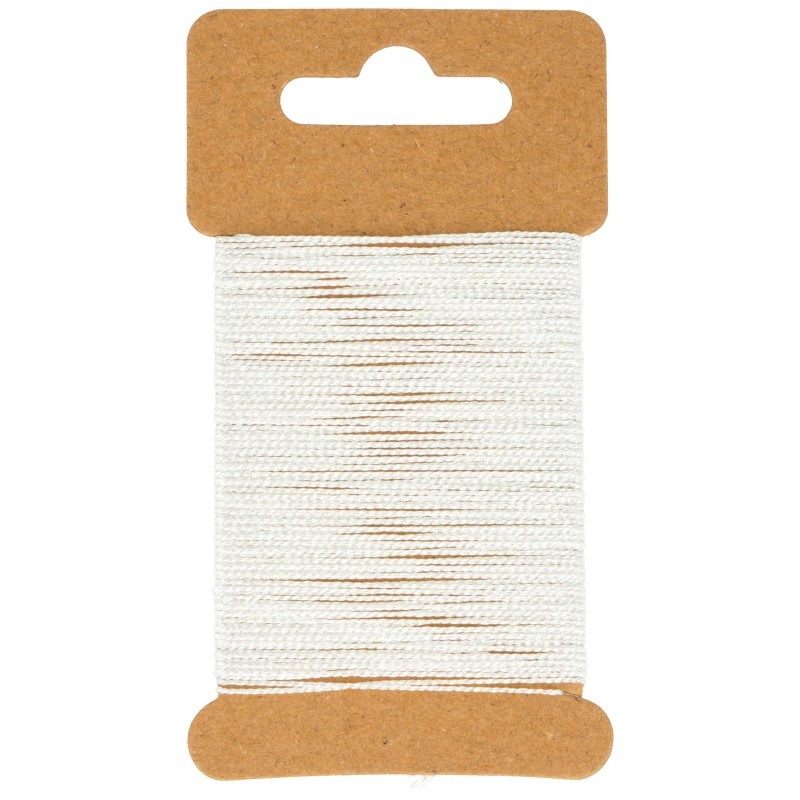 Wit glitter gewaxt draad 10 m - Artemio