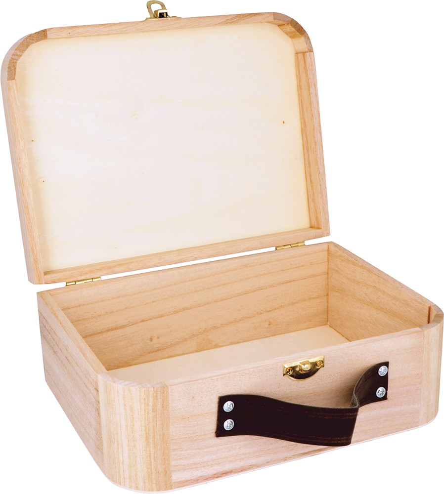 Valisette 23x17x9 cm anse noire bois - Artemio