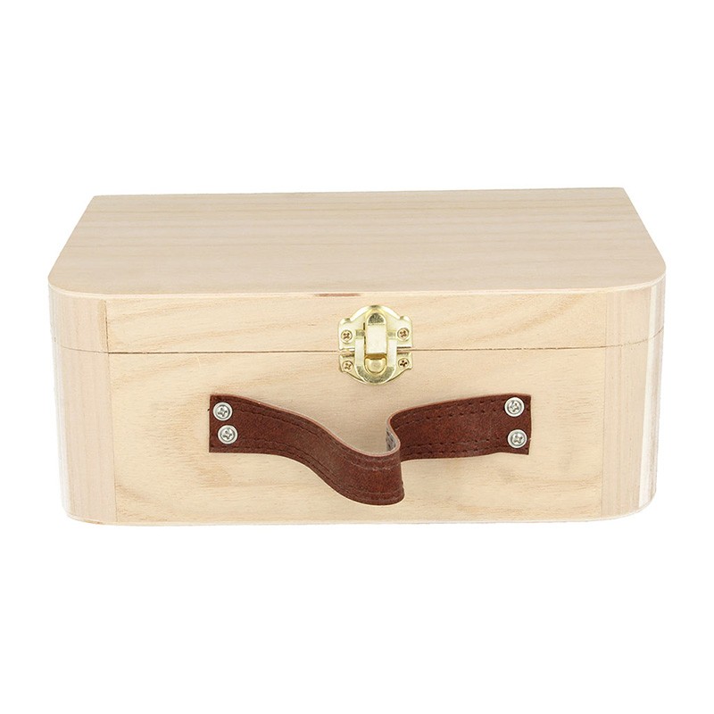 Valisette 23x17x9 cm anse noire bois - Artemio