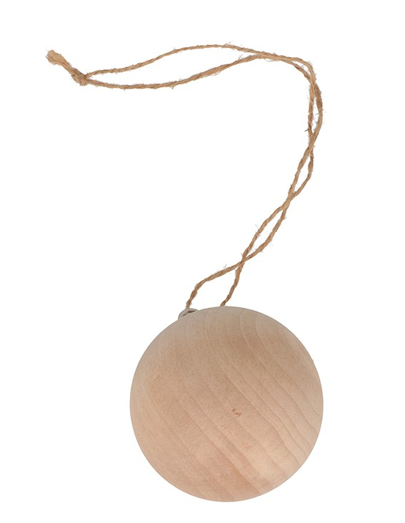 2 boules à suspendre 6 cm - bois - Artemio