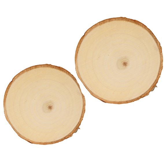 2 rondelles 8 à 10 cm - bois - Artemio