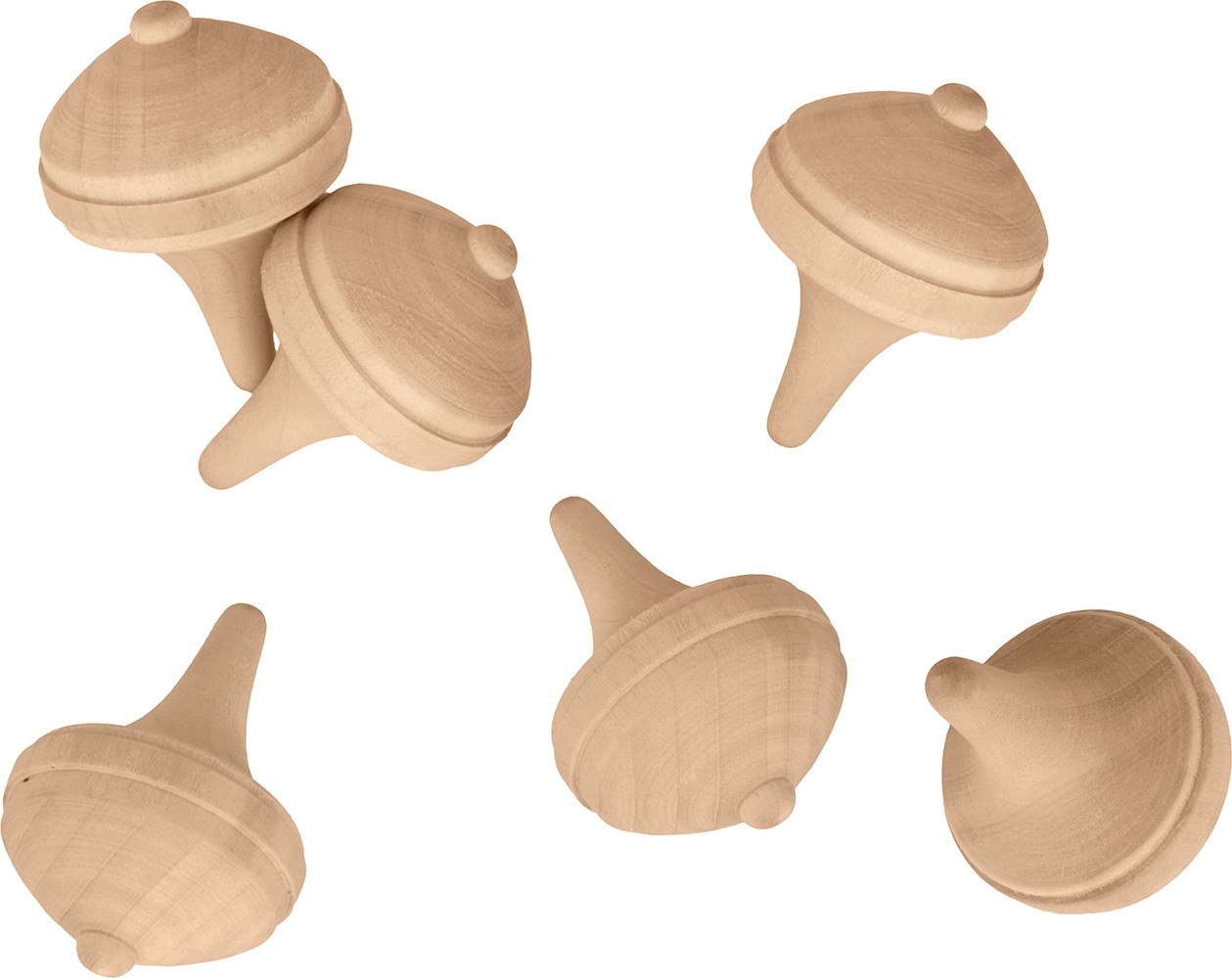 6 toupies en bois 3,2 cm - Artemio