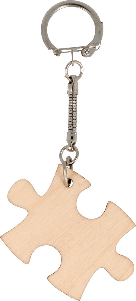 2 porte-clés puzzle 4x5,5 cm - bois - Artemio