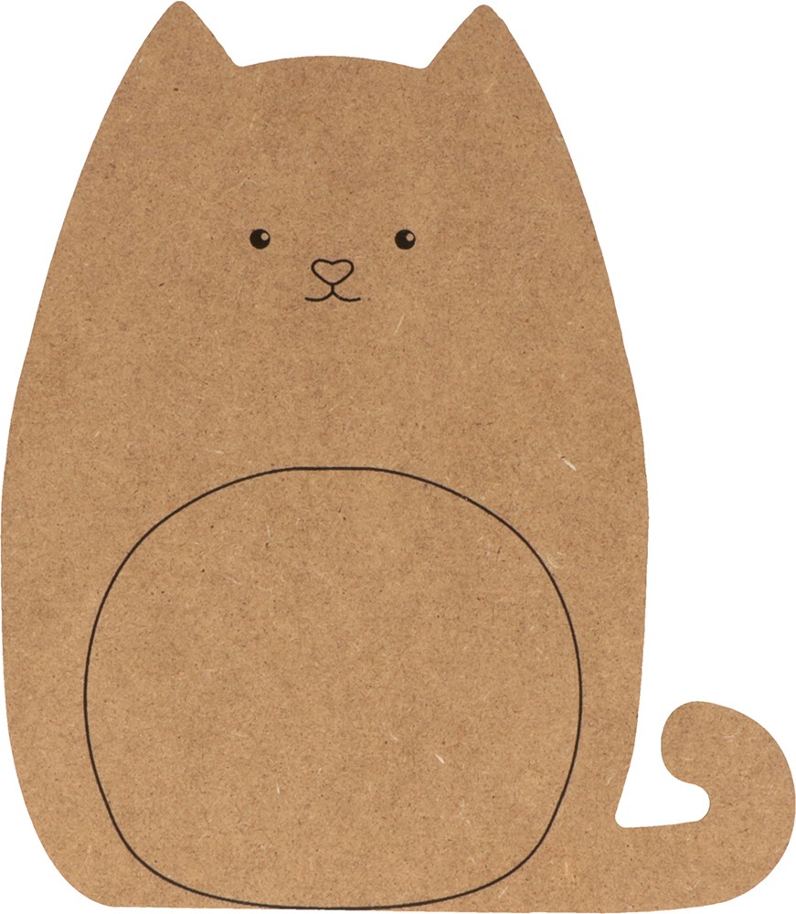 Silhouet kat 13x15 cm - MDF - Silhwood
