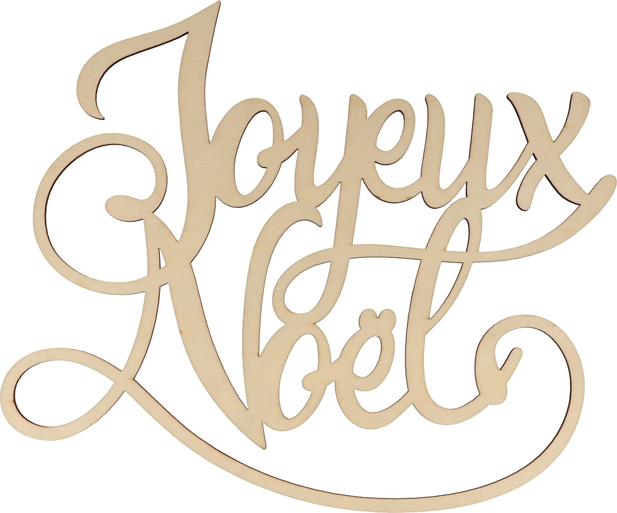 Joyeux Noël houten woord 8x6 cm - Artemio