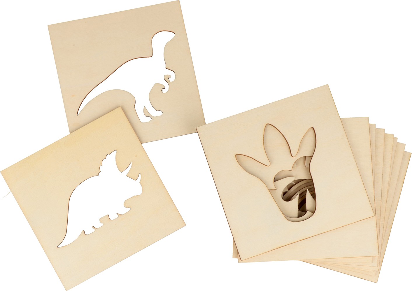 10 pochoirs en bois 10x10 cm - Artemio