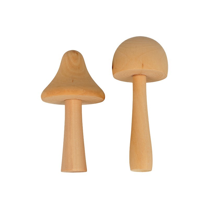 2 houten paddenstoelen - Artemio