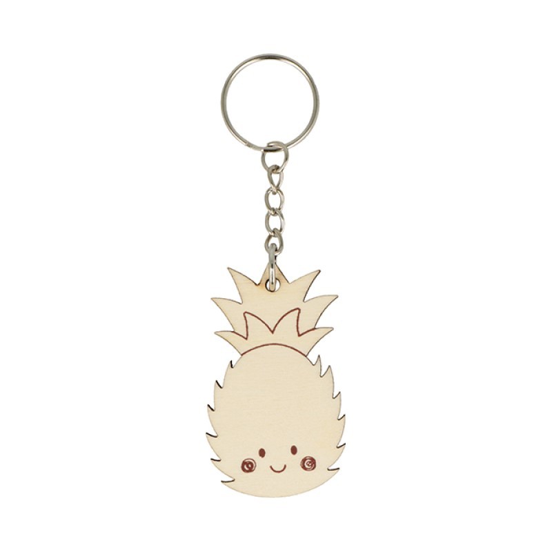 Houten sleutelhanger ananas - Artemio