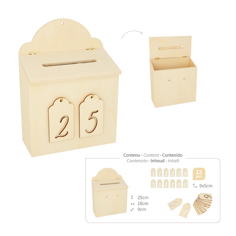 Adventskalender brievenbus 18x25x9m - Artemio