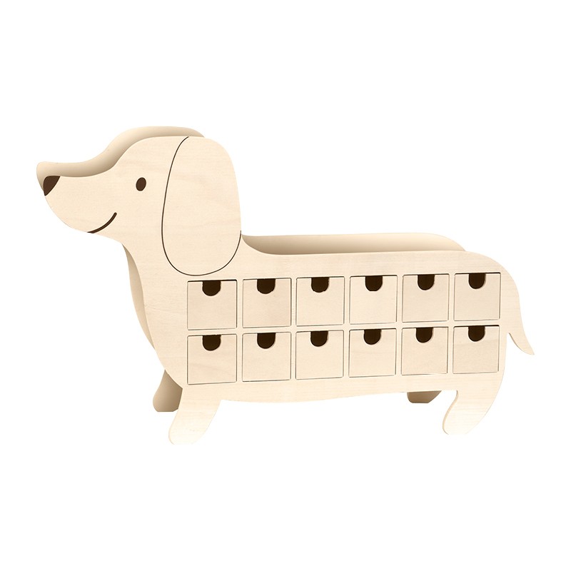 Adventskalender hond 46,5x28,5x12,5cm - Artemio