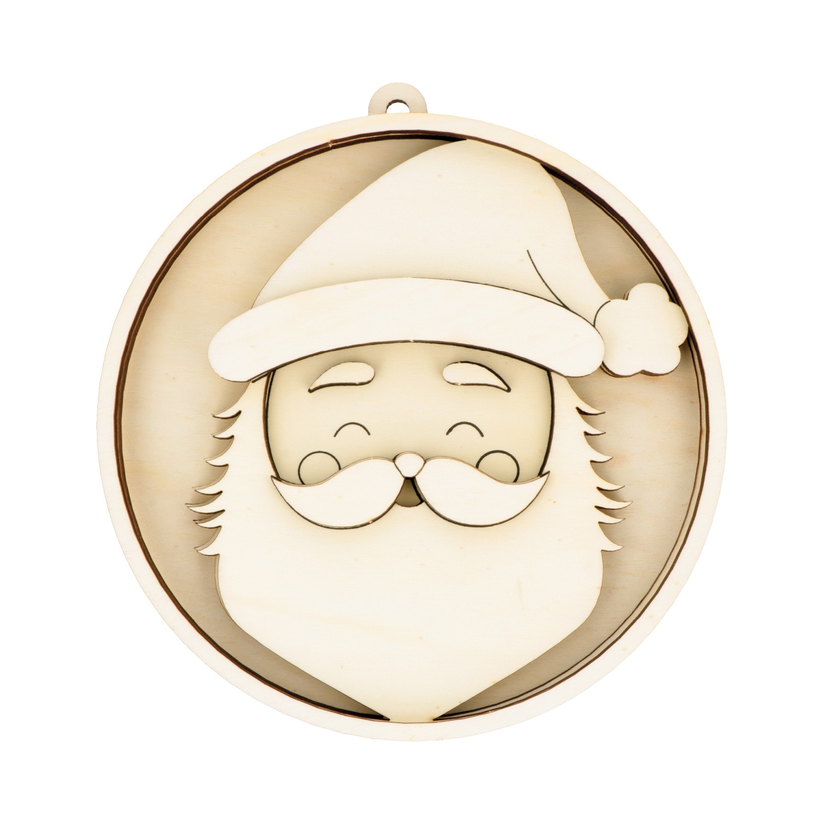 5 houten silhouetten Kerstman - Artemio