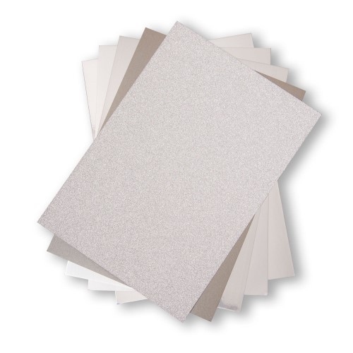 50 vellen Opulent cardstock  silver - Sizzix