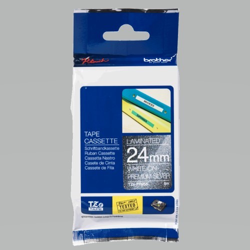 Tape lamined silver  white  24 mm - P-Touch - Brother