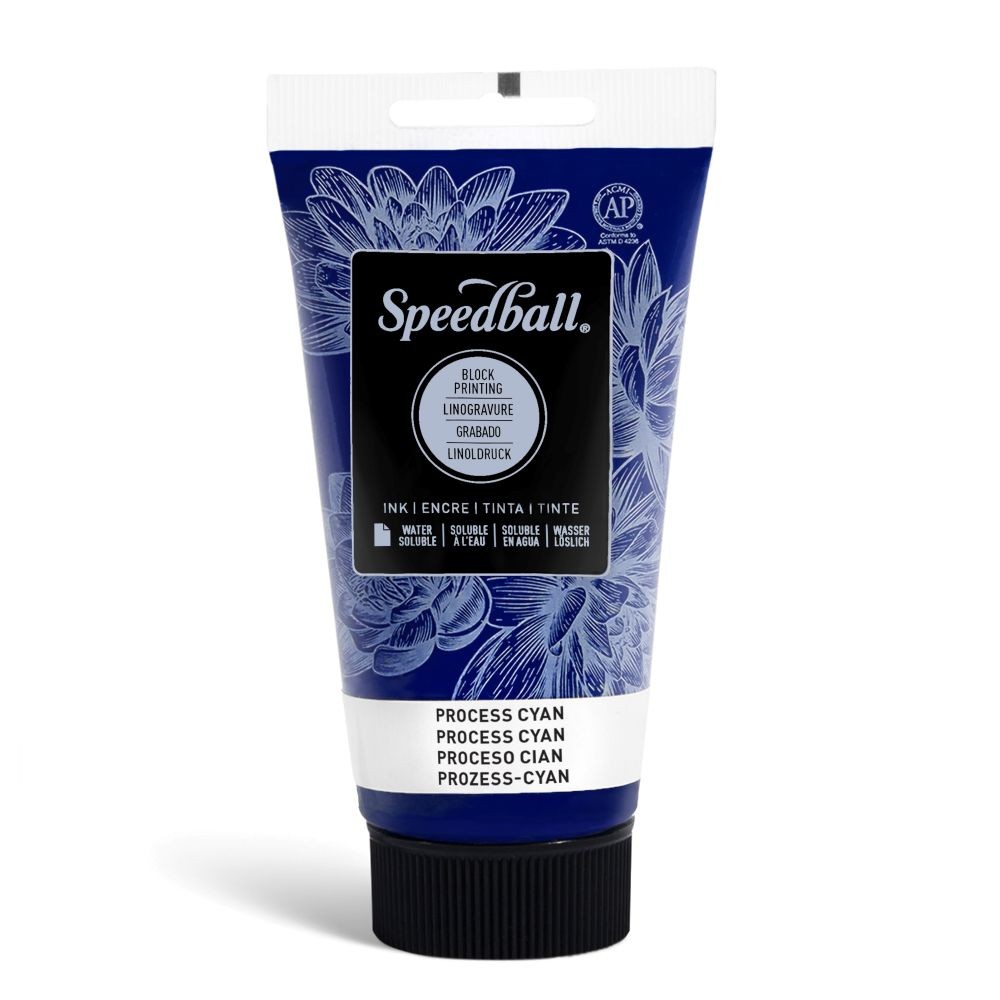  Water-soluble bloc printing ink process cyan - Speedball