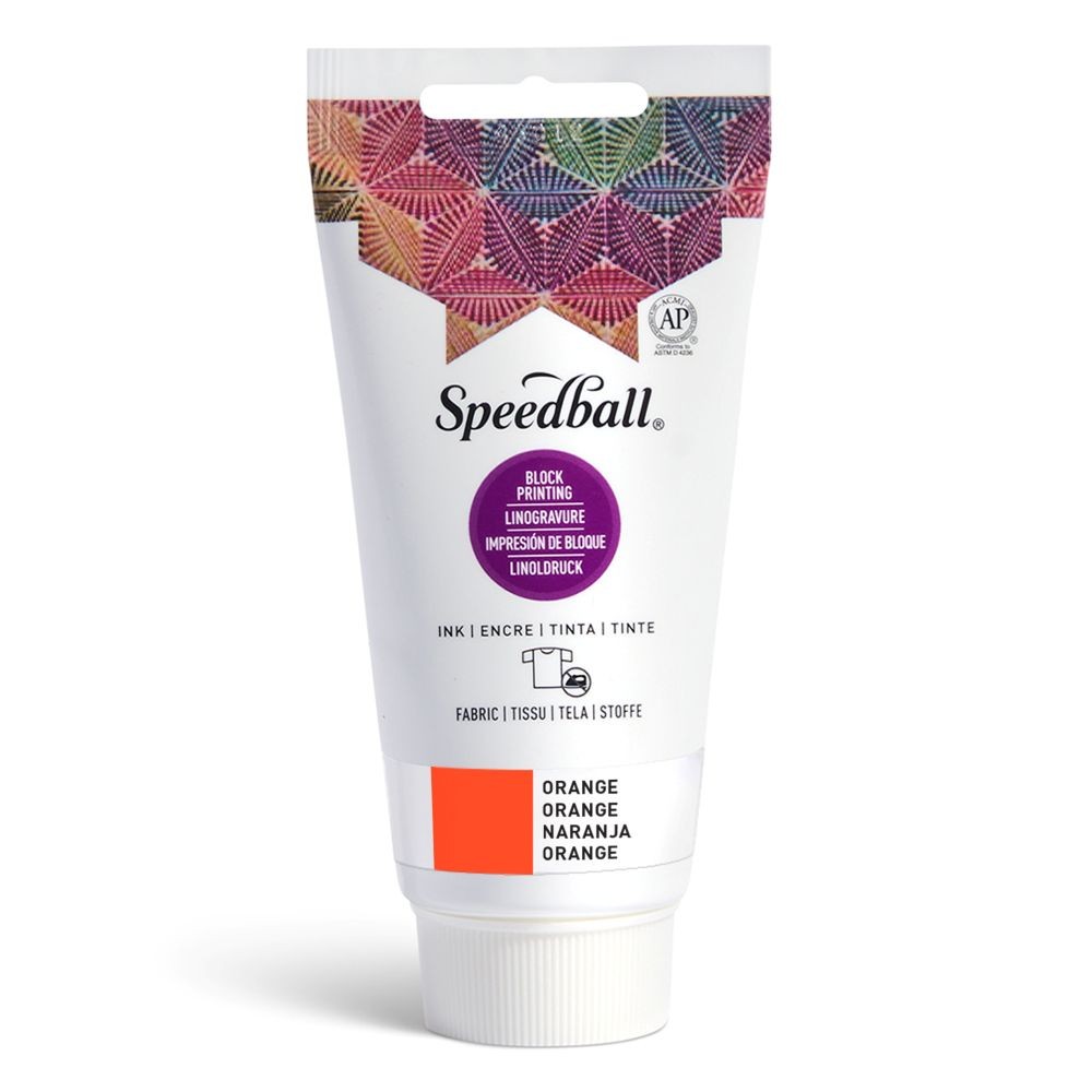 Fabric block printing ink orange - Speedball