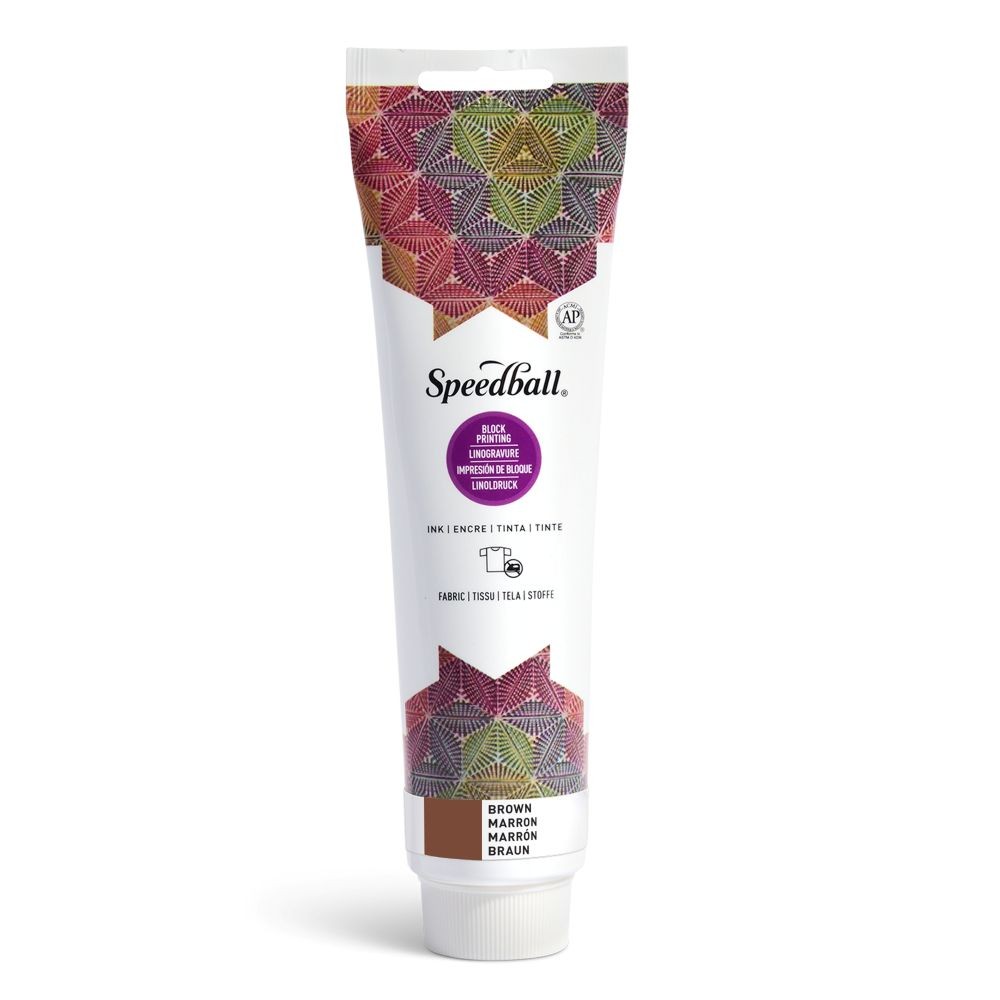 Fabric block printing ink brown - Speedball