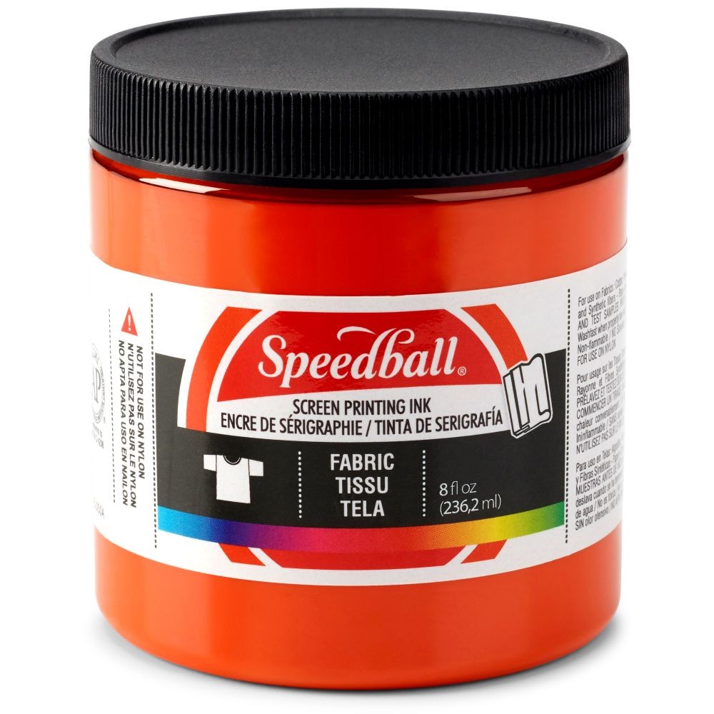 Fabric ink orange screen printing -Speedball