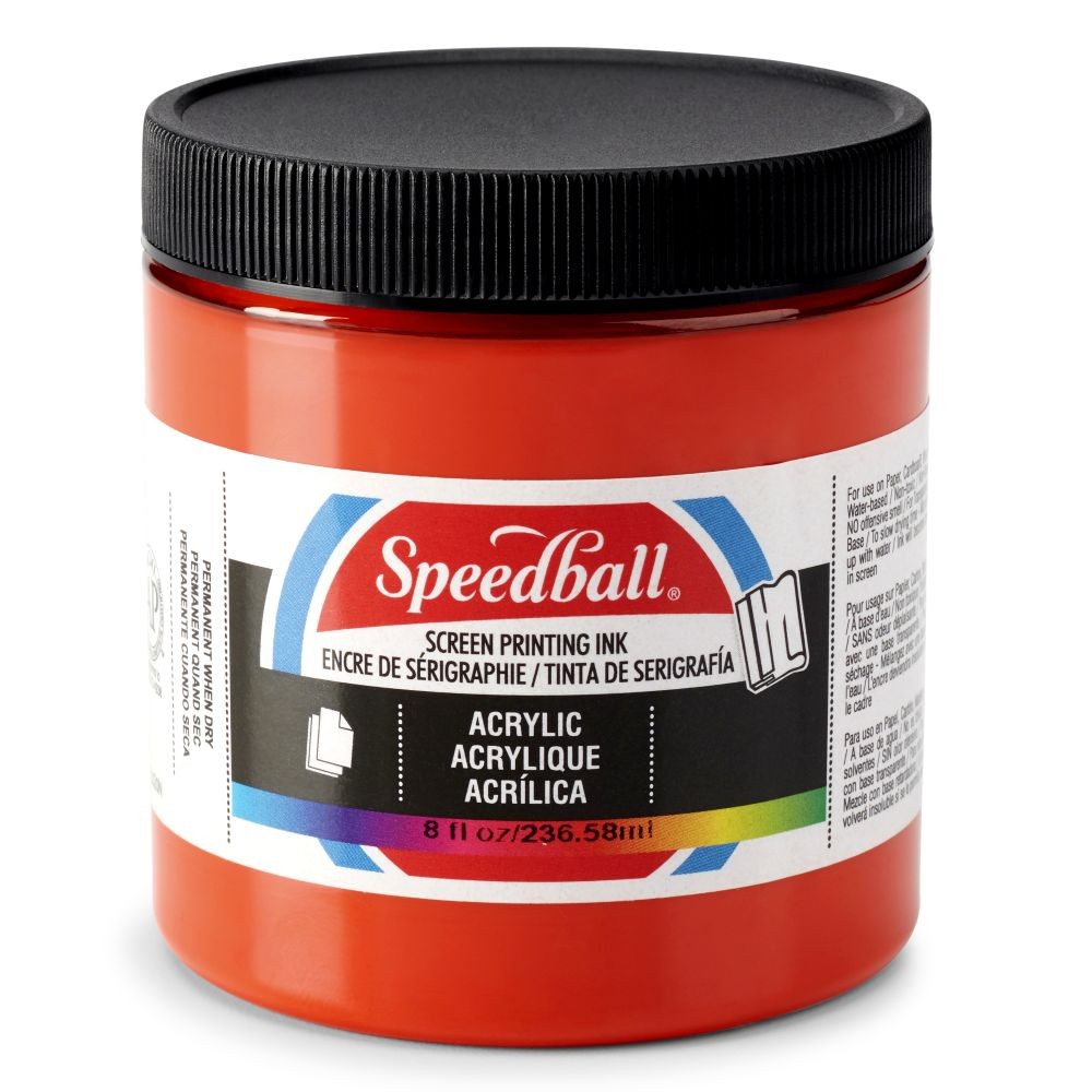 Acrylic ink fire red screen printing - Speedball
