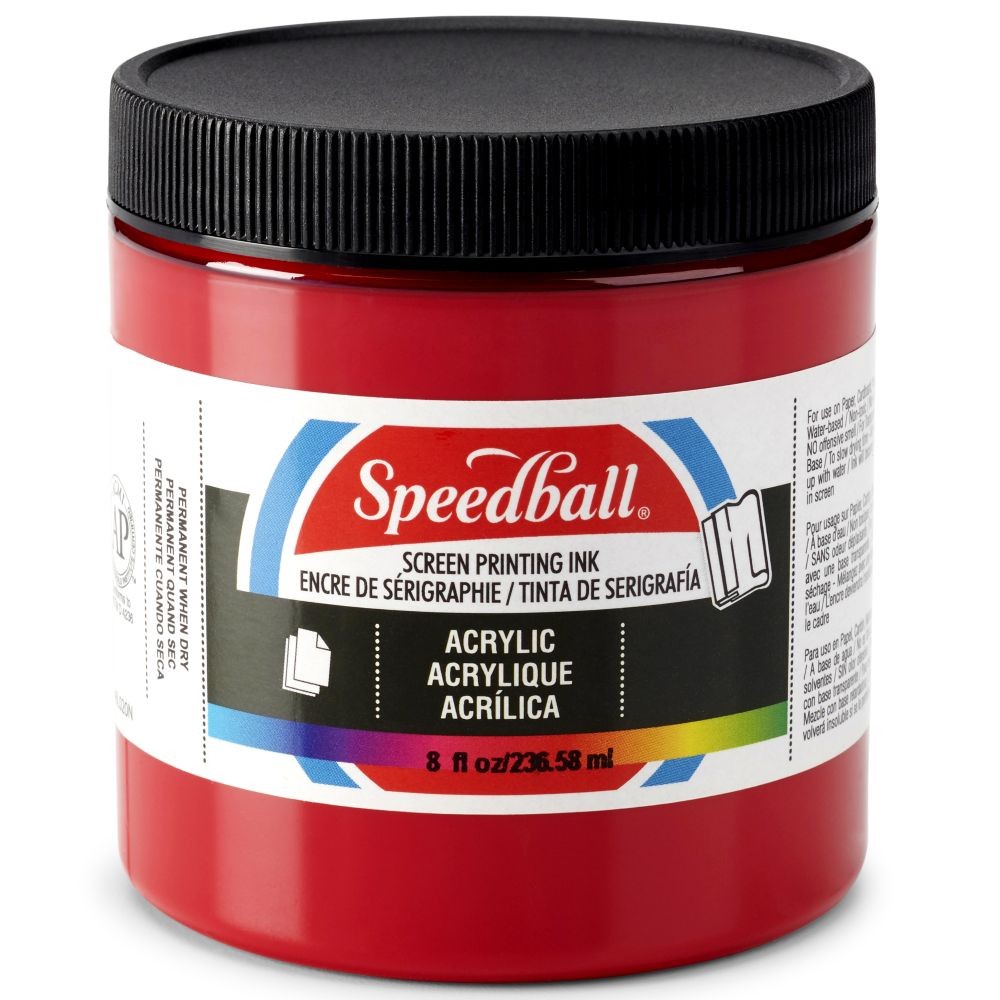 Acrylic ink dark red screen printing - Speedball
