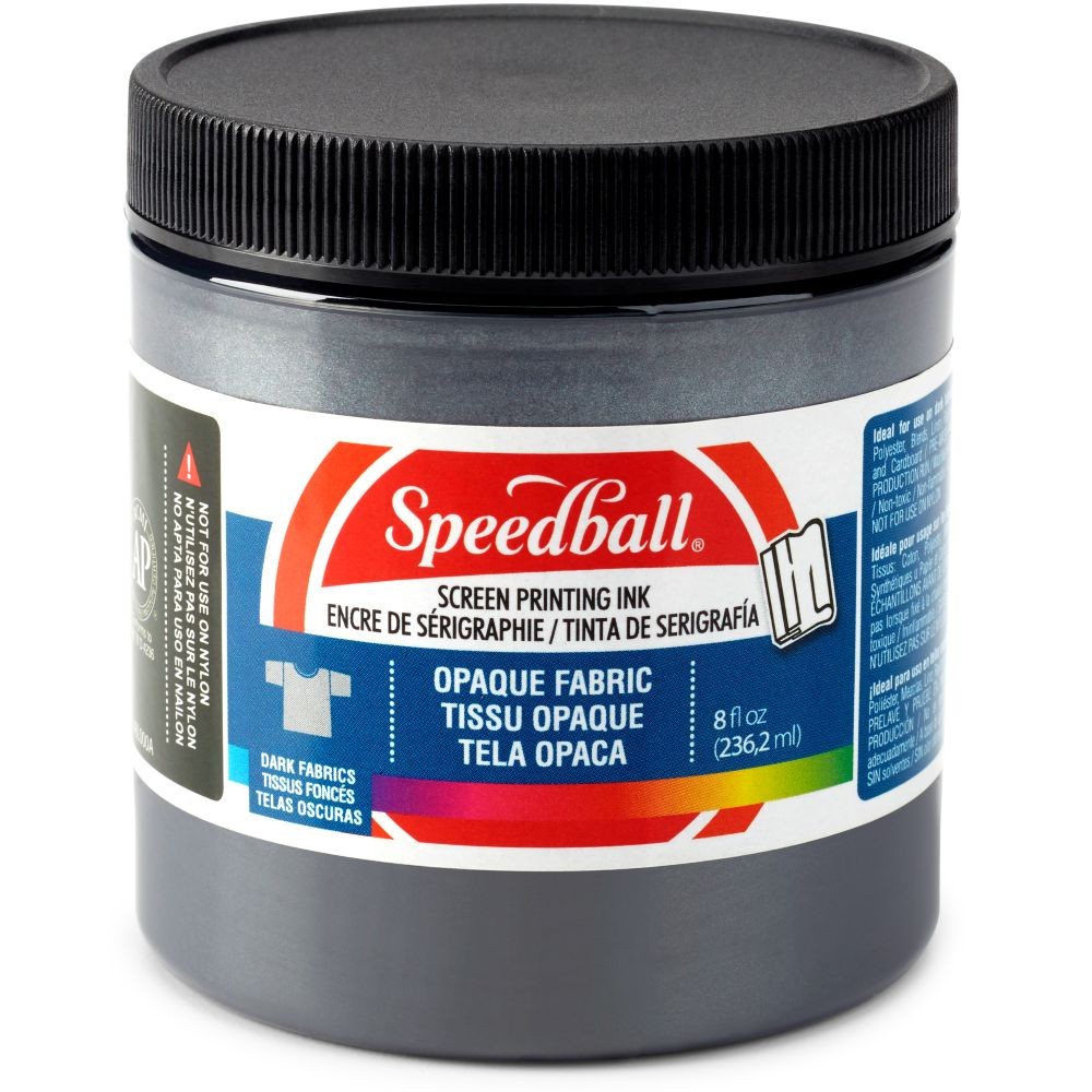 Shimmer fabric ink black pearl screen printing -Speedball